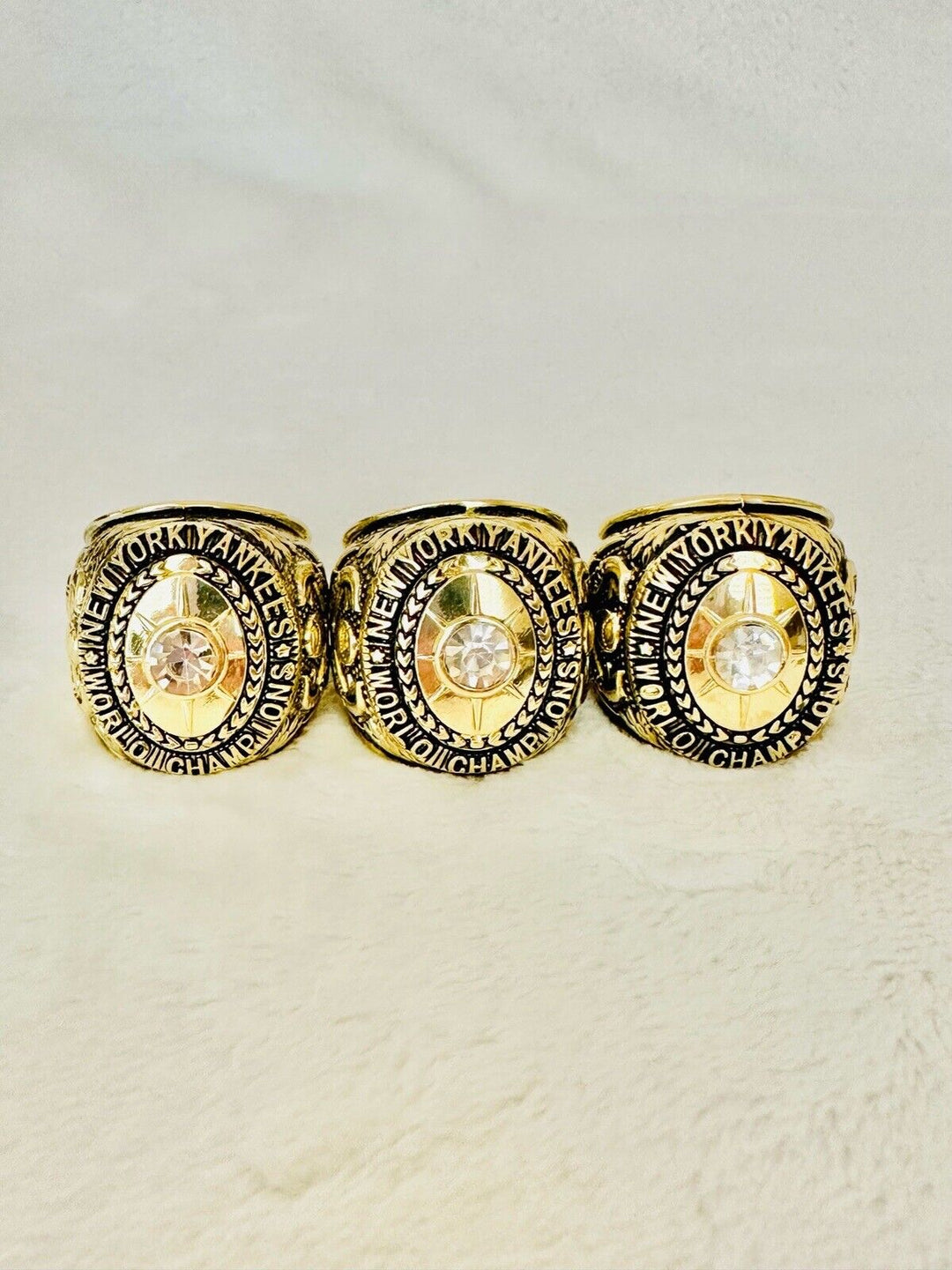 3 PCS NEW YORK Yankees World Series Champions Ring Set W Box, US SHIP 1936/37/38 - EB Sports Champion's Cache