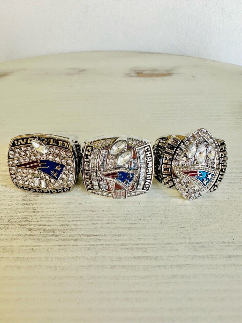 3 PCS New England Patriots Super Bowl Championship Ring W Box, US SHIP - EB Sports Champion's Cache