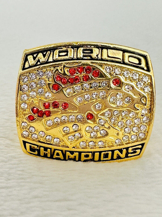 1998 Denver Broncos Championship Ring W Box, Elway, US SHIP - EB Sports Champion's Cache