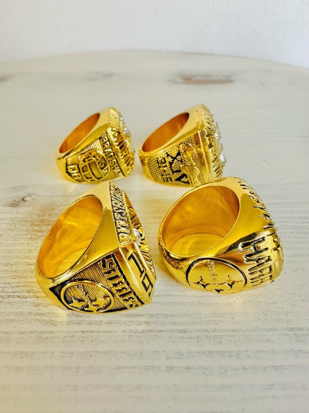 4 PCS Pittsburgh Steelers Ring Championship SET, USA SHIP 74/75/78/79 - EB Sports Champion's Cache