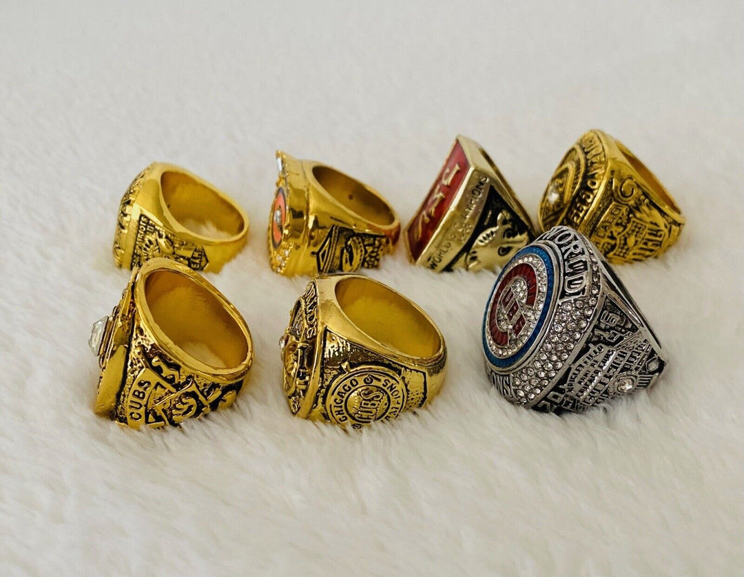 Chicago Ultimate Collection Championship Ring SET,  Ship Bears, Cubs - EB Sports Champion's Cache