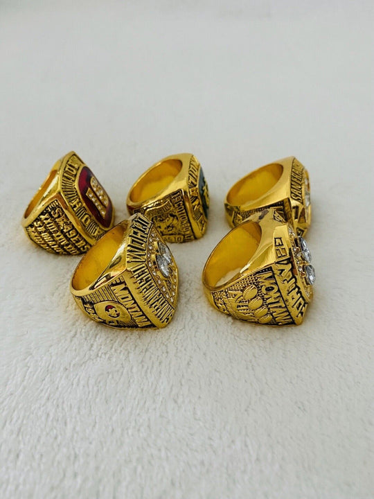 5 Pcs Joe Montana Ultimate Collection 49ers Ring Set W Box, US SHIP - EB Sports Champion's Cache