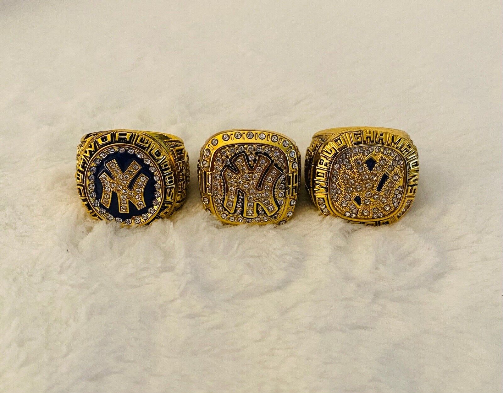 3 PCS NEW YORK Yankees World Series Champions Ring Set, US SHIP 1998/99/00 - EB Sports Champion's Cache
