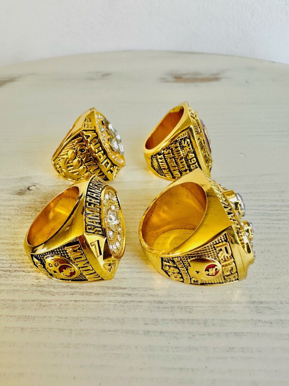 4 Pcs Joe Montana MVP Ultimate Collection 49ers Ring Set, US SHIP - EB Sports Champion's Cache