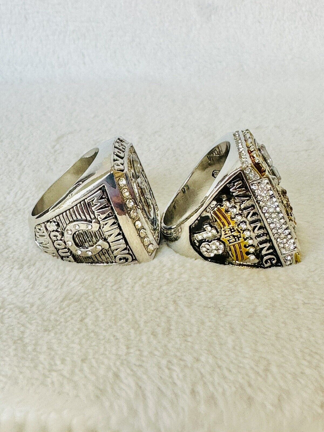2 PCS Peyton Manning Super Bowl Championship Ring Set W Box, US SHIP - EB Sports Champion's Cache