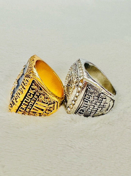 2 PCS Kentucky Wildcats 18k GP Brass Championship Ring W Box, US SHIP 1998/2012 - EB Sports Champion's Cache