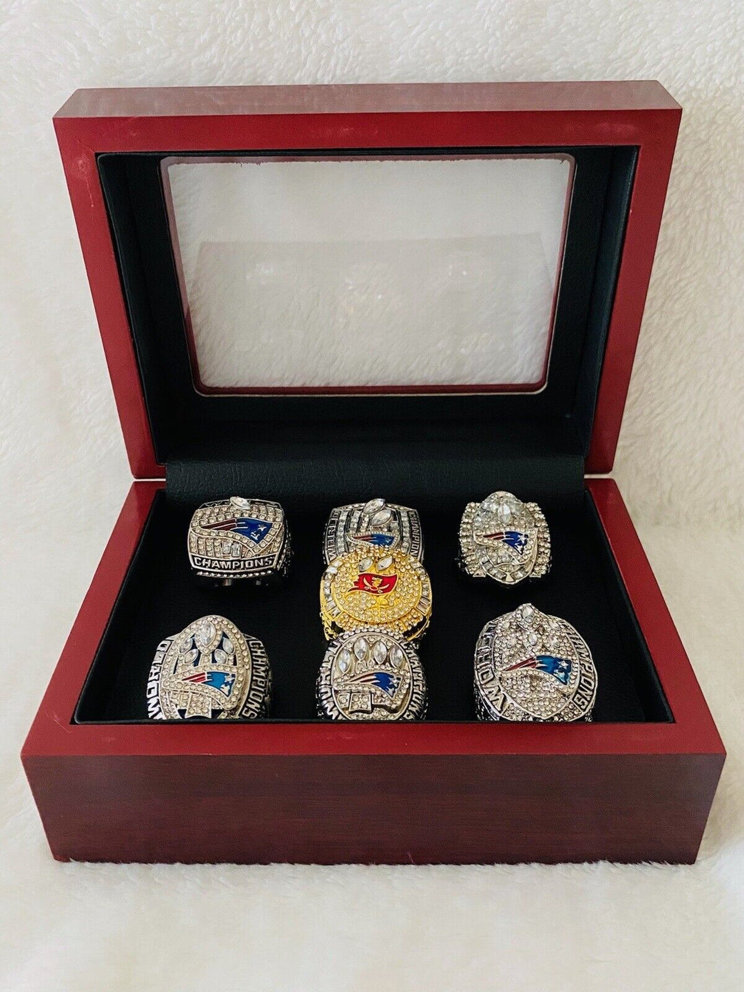 7 Tom Brady Ultimate Super Bowl Ring Collection Patriots & Bucs, US SHIP - EB Sports Champion's Cache