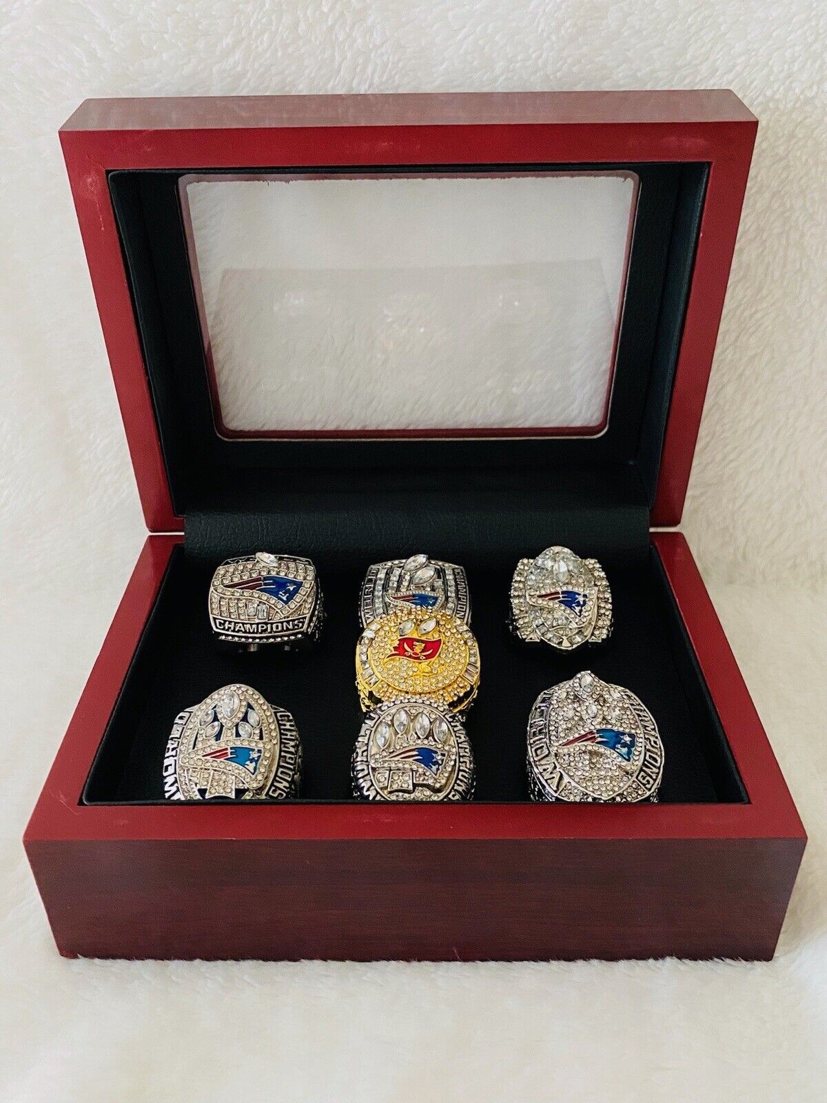7 Tom Brady Ultimate Super Bowl Ring Collection Patriots & Bucs, US SHIP - EB Sports Champion's Cache