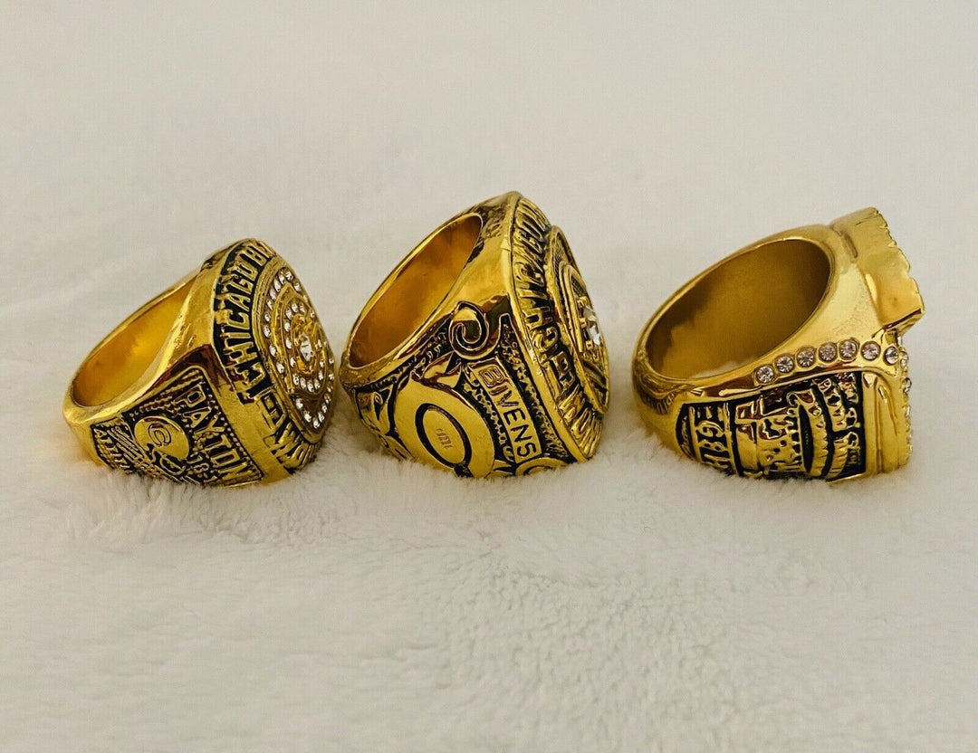 3 PCS Chicago Bears Rare Championship Ring SET W Case, US SHIP - EB Sports Champion's Cache