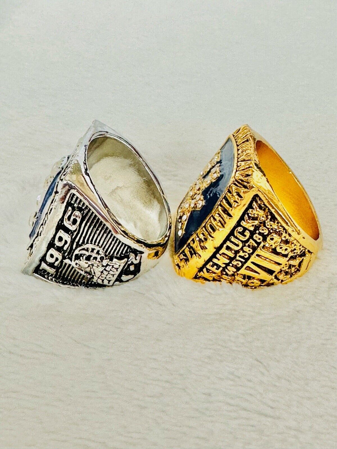 2 PCS Kentucky Wildcats 18k GP Brass Championship Ring, US SHIP 1996/98 - EB Sports Champion's Cache