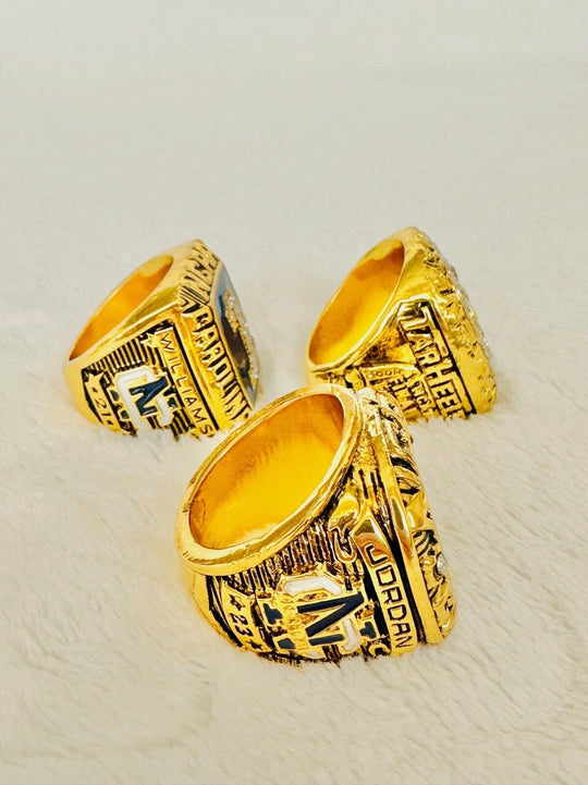 3 PCS North Carolina Tarheels Brass Championship Ring W Box US Ship 1982/93/05 - EB Sports Champion's Cache