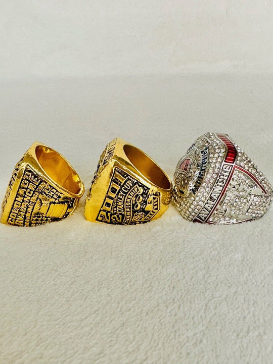 3 PCS Colorado Avalanche Stanley Cup Championship ring Set W, US SHIP - EB Sports Champion's Cache