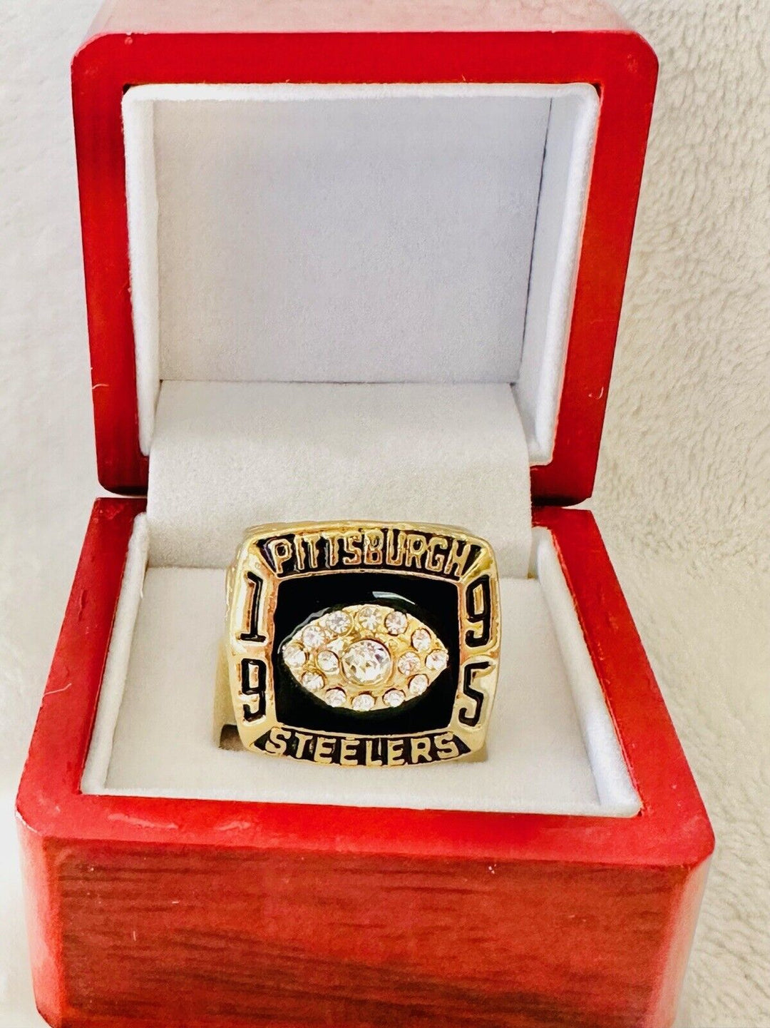 1995 Pittsburgh Steelers Ring W Box AFC Championship Replica, USA SHIP - EB Sports Champion's Cache