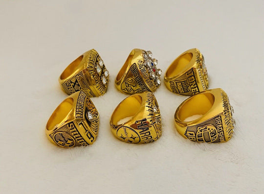 6 PCS Pittsburgh Steelers Ring SB Championship Complete SET, USA SHIP - EB Sports Champion's Cache
