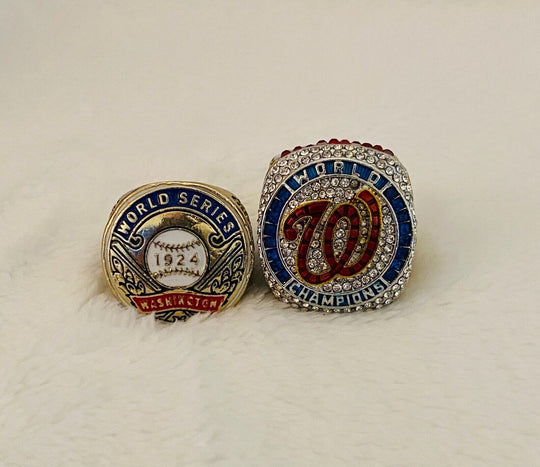 2 PCS Washington Nationals World Series Championship Ring SET W Box,  SHIP - EB Sports Champion's Cache