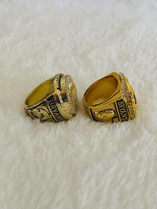 2 Pcs Los Angeles Lakers Ring Set W Case,  SHIP 2009/10 Kobe Bryant - EB Sports Champion's Cache