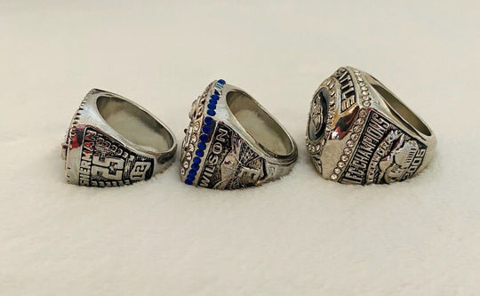 3 PCS Seattle Seahawks Silver Plated Championship Ring SET W Box, USA  SHIP - EB Sports Champion's Cache