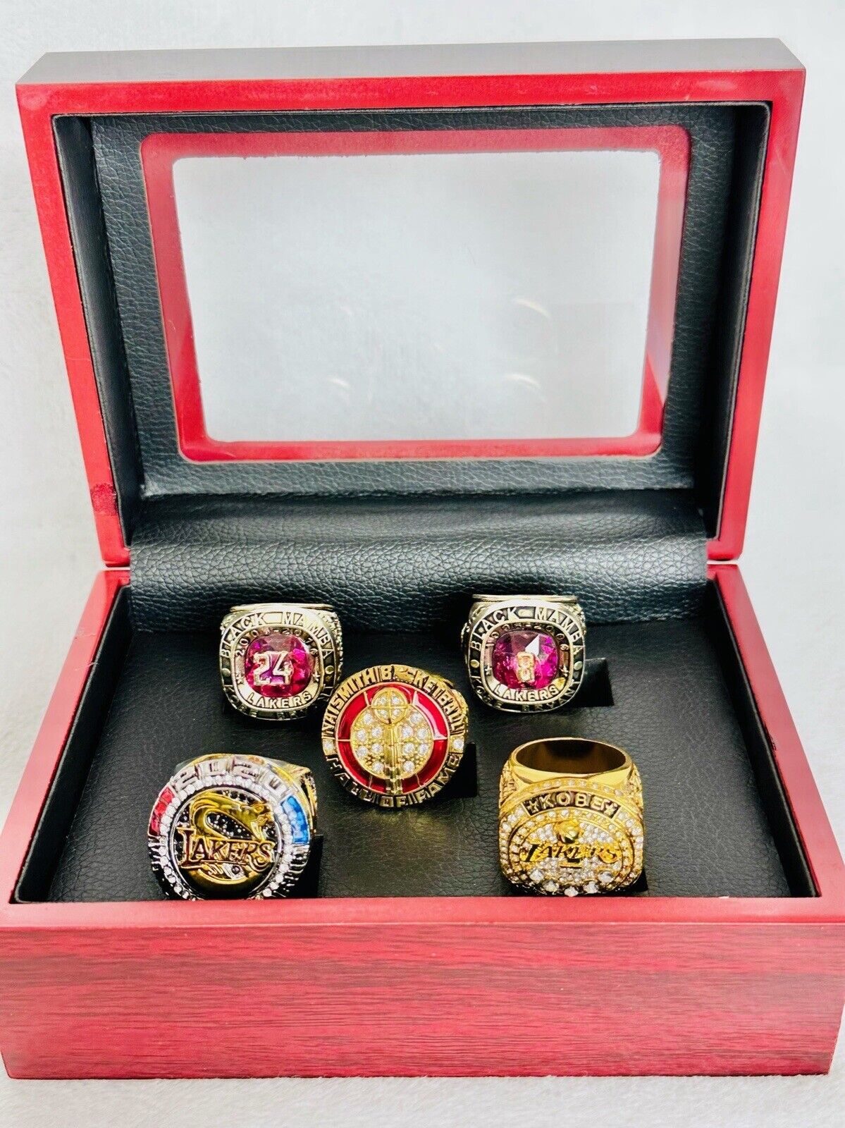 5 Pcs Los Angeles Lakers Kobe Bryant Ultimate Ring Collection Set W Box, US SHIP - EB Sports Champion's Cache