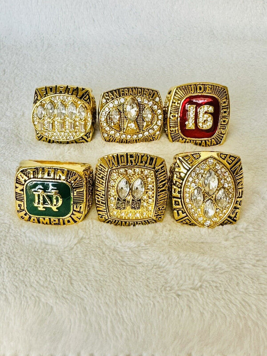 6 Pcs Joe Montana Ultimate Collection 49ers Ring Set W Box, US SHIP - EB Sports Champion's Cache