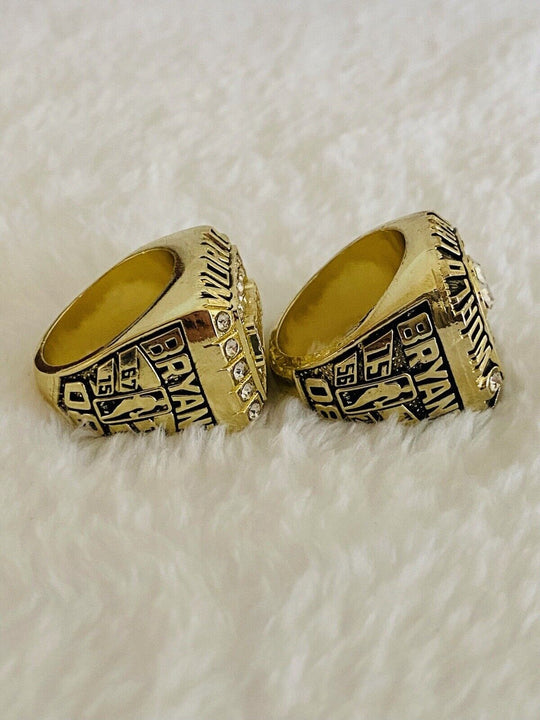 2 Pcs Los Angeles Lakers Ring Set W Box,  SHIP 2000/01 Kobe Bryant - EB Sports Champion's Cache
