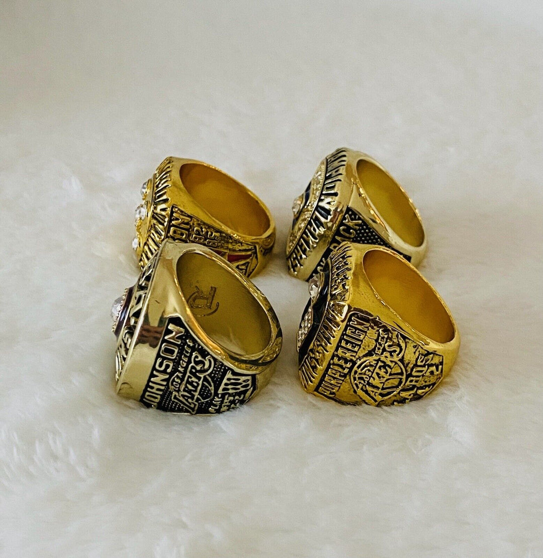 4 Pcs Los Angeles Lakers Ring Set,  SHIP 1982/85/87/88 - EB Sports Champion's Cache