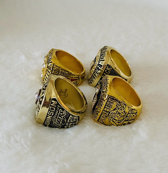 4 Pcs Los Angeles Lakers Ring Set,  SHIP 1982/85/87/88 - EB Sports Champion's Cache