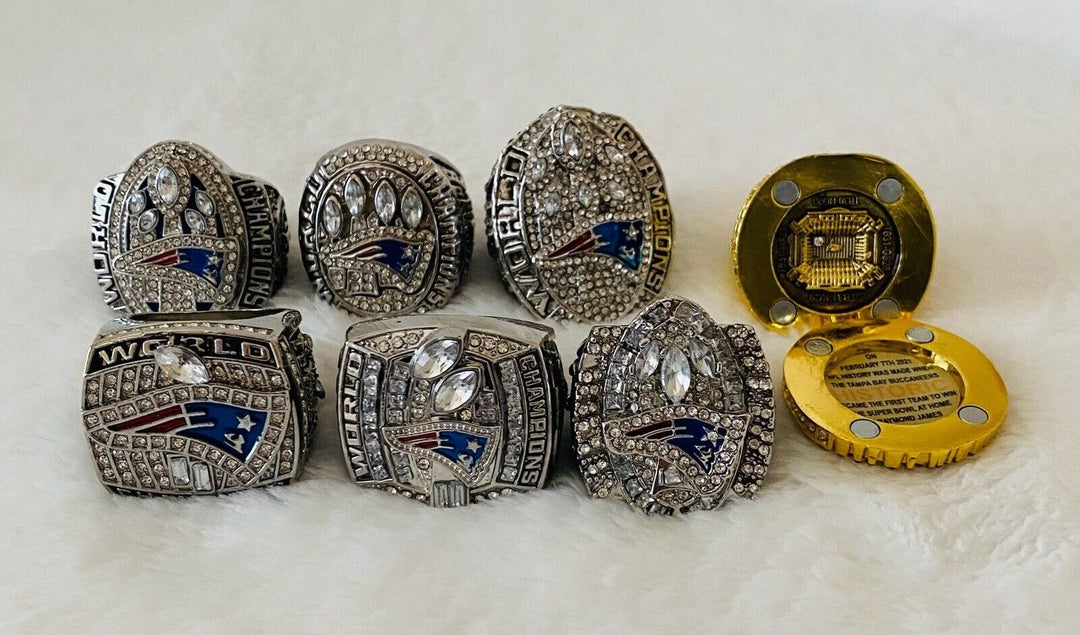 7 Tom Brady Ultimate Super Bowl Ring Collection Patriots & Bucs, US SHIP - EB Sports Champion's Cache