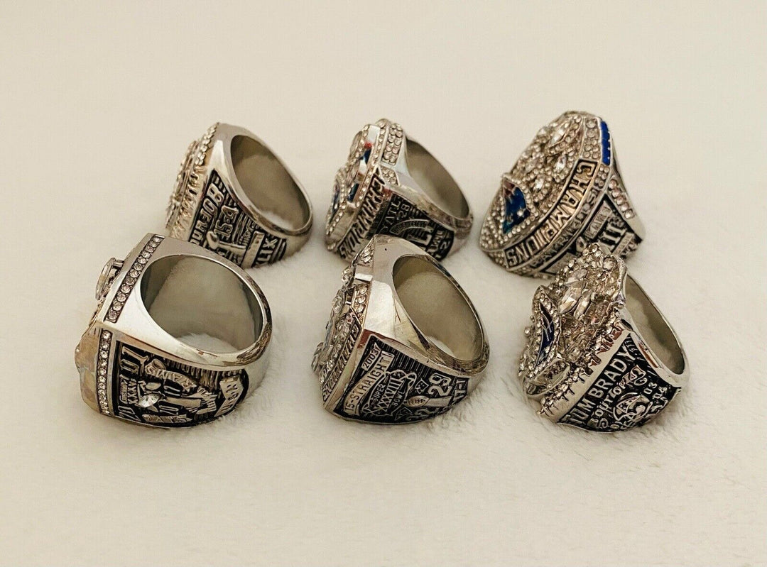 6 PCS New England Patriots Championship Ring Complete Set, US SHIP - EB Sports Champion's Cache