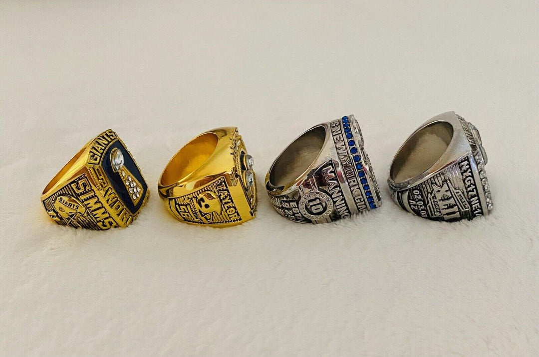 4 PCS New York Giants Super Bowl Ring Complete SET, US SHIP - EB Sports Champion's Cache