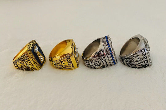 4 PCS New York Giants Super Bowl Ring Complete SET, US SHIP - EB Sports Champion's Cache