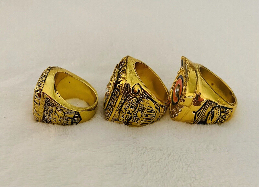 3 PCS Chicago Bears Rare Championship Ring SET W Case, US SHIP - EB Sports Champion's Cache