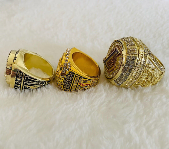 3 Pcs Los Angeles Lakers 3 Peat Ring Set,  SHIP Kobe And Lebron - EB Sports Champion's Cache