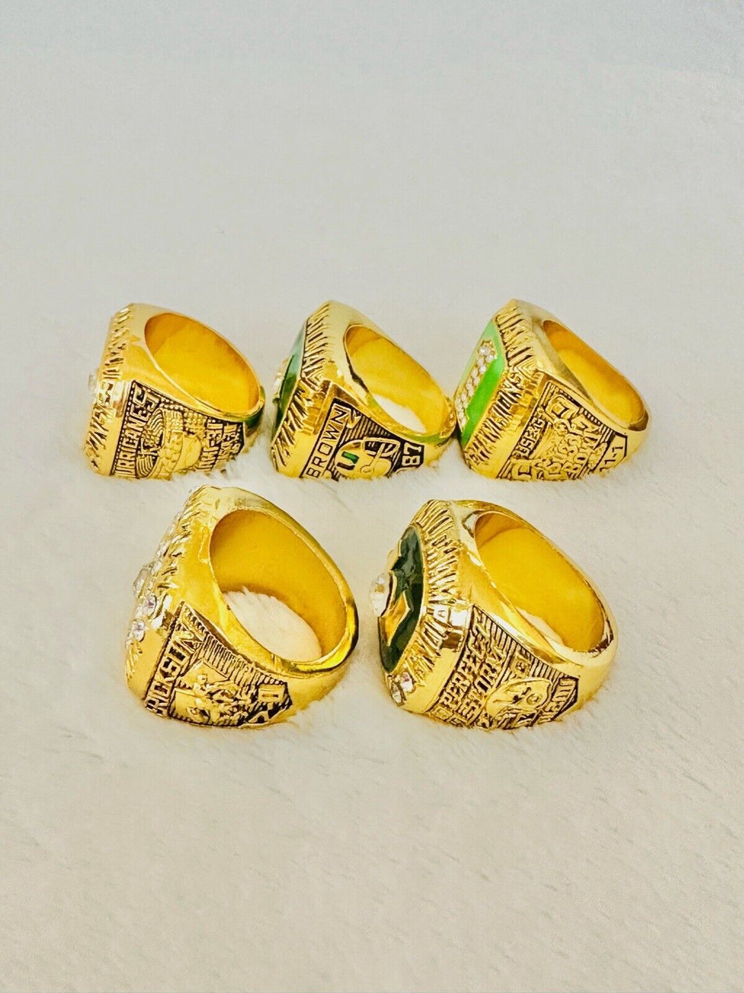 5 PCS Miami Hurricanes NCAA 18k GP Championship Ring W Box, US SHIP 1983-2001 - EB Sports Champion's Cache