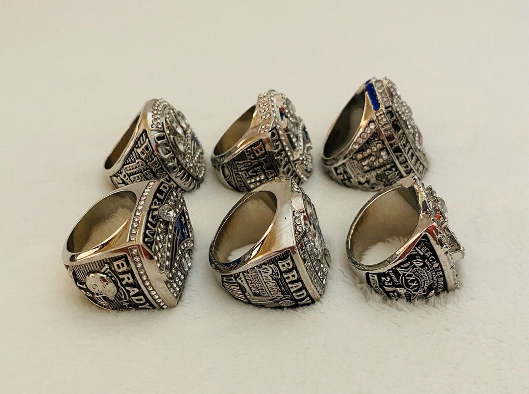 6 PCS New England Patriots Championship Ring Complete Set, US SHIP - EB Sports Champion's Cache