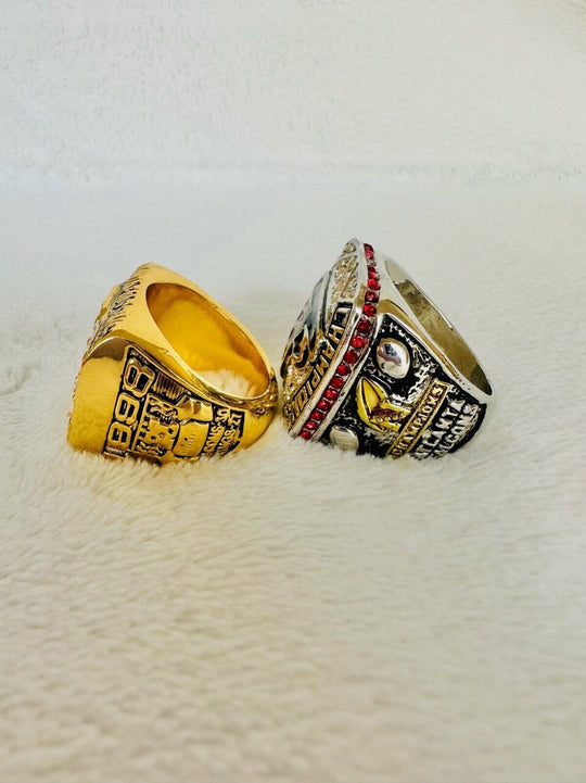 2 Pcs Atlanta Falcons NFC Championship Ring Replica, US SHIP 1998/2016 - EB Sports Champion's Cache