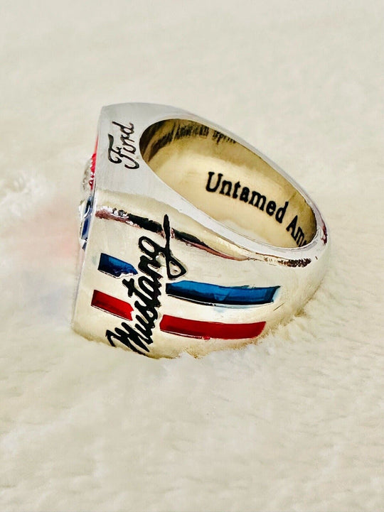 Ford Mustang Inspired Silver Ring, USA SHIP - EB Sports Champion's Cache