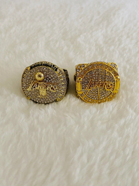 2 Pcs Los Angeles Lakers Ring Set W Case,  SHIP 2009/10 Kobe Bryant - EB Sports Champion's Cache