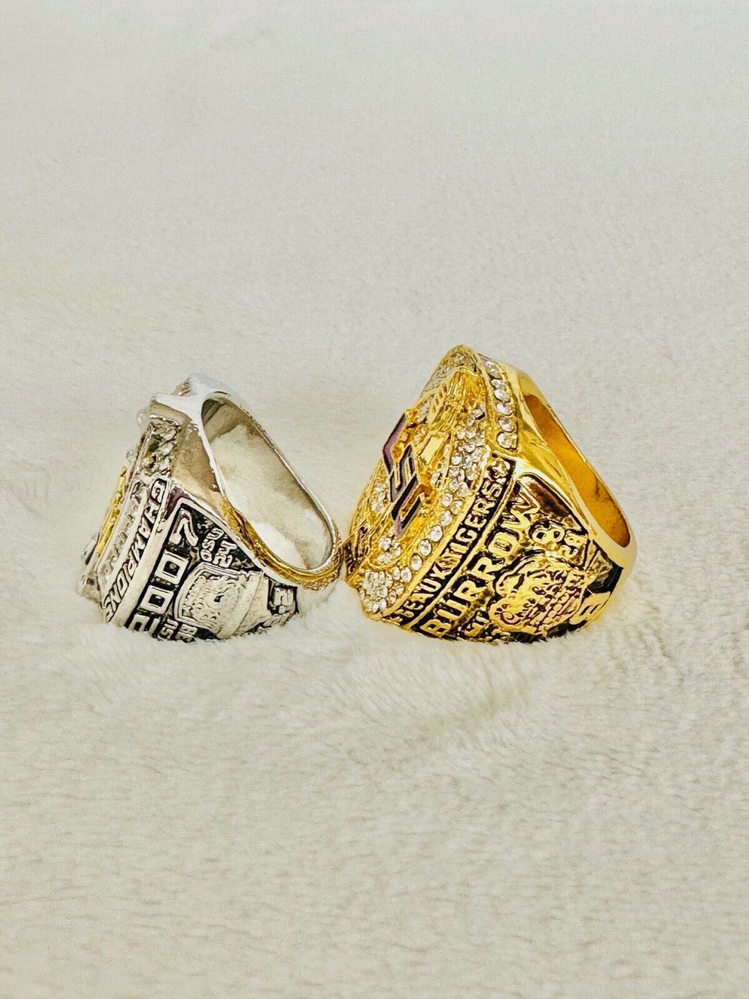2 PCS LSU Tigers National Championship Ring, US SHIP 2007/19 - EB Sports Champion's Cache