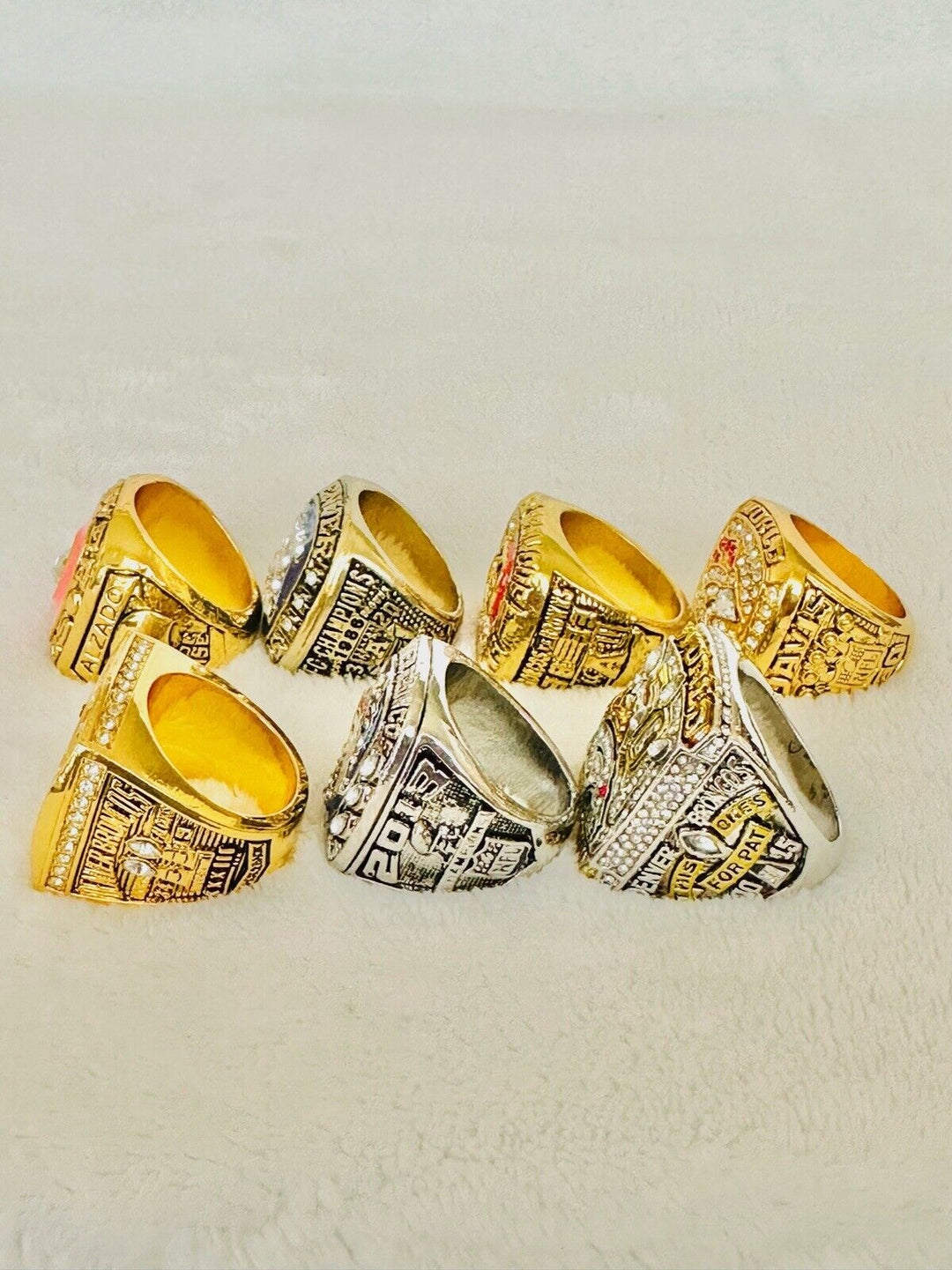 7 PCS Denver Broncos Championship Ring Complete Set,  SHIP - EB Sports Champion's Cache