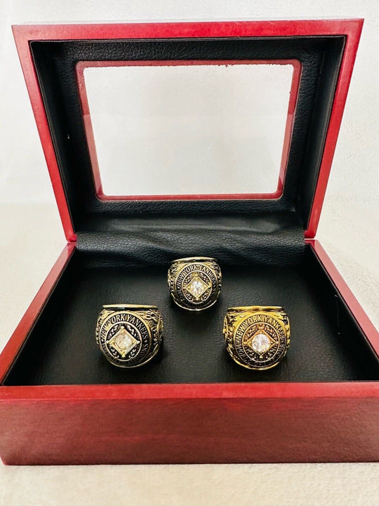 3 PCS NEW YORK Yankees World Series Champions Ring Set W Box, US SHIP 1950/51/52 - EB Sports Champion's Cache