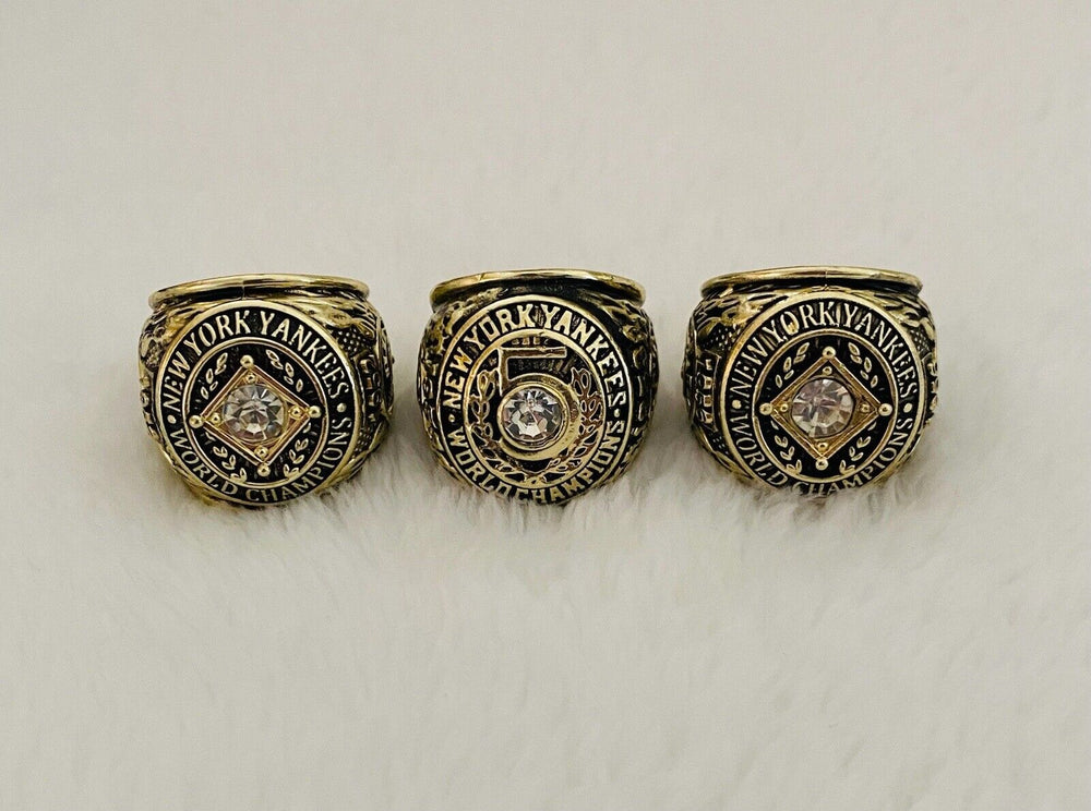 3 PCS NEW YORK Yankees World Series Champions Ring Set W Box, US SHIP 1952/53/56 - EB Sports Champion's Cache