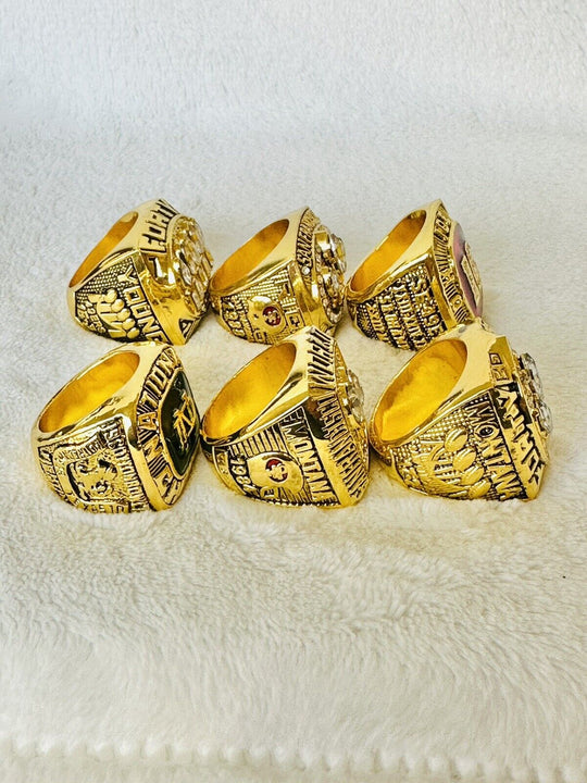 6 Pcs Joe Montana Ultimate Collection 49ers Ring Set W Box, US SHIP - EB Sports Champion's Cache