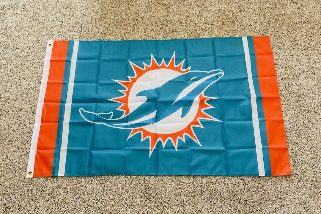 Miami Dolphins Large 3 X 5 Flag/Banner FREE SHIPPING!! - EB Sports Champion's Cache