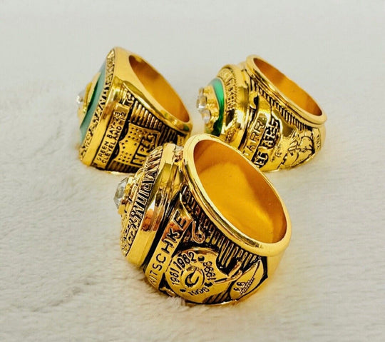 3 Peat Green Bay Packers Championship Ring SET W Box, US SHIP 65/66/67