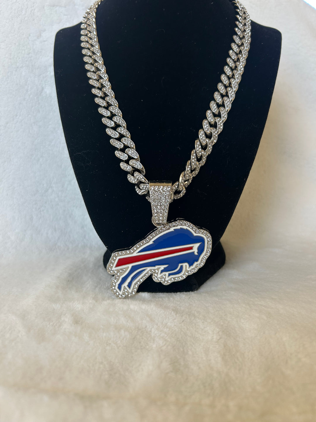 Buffalo Bills Men’s Large Silver Iced Cuban Chain 24”, US SHIP - EB Sports Championship Rings