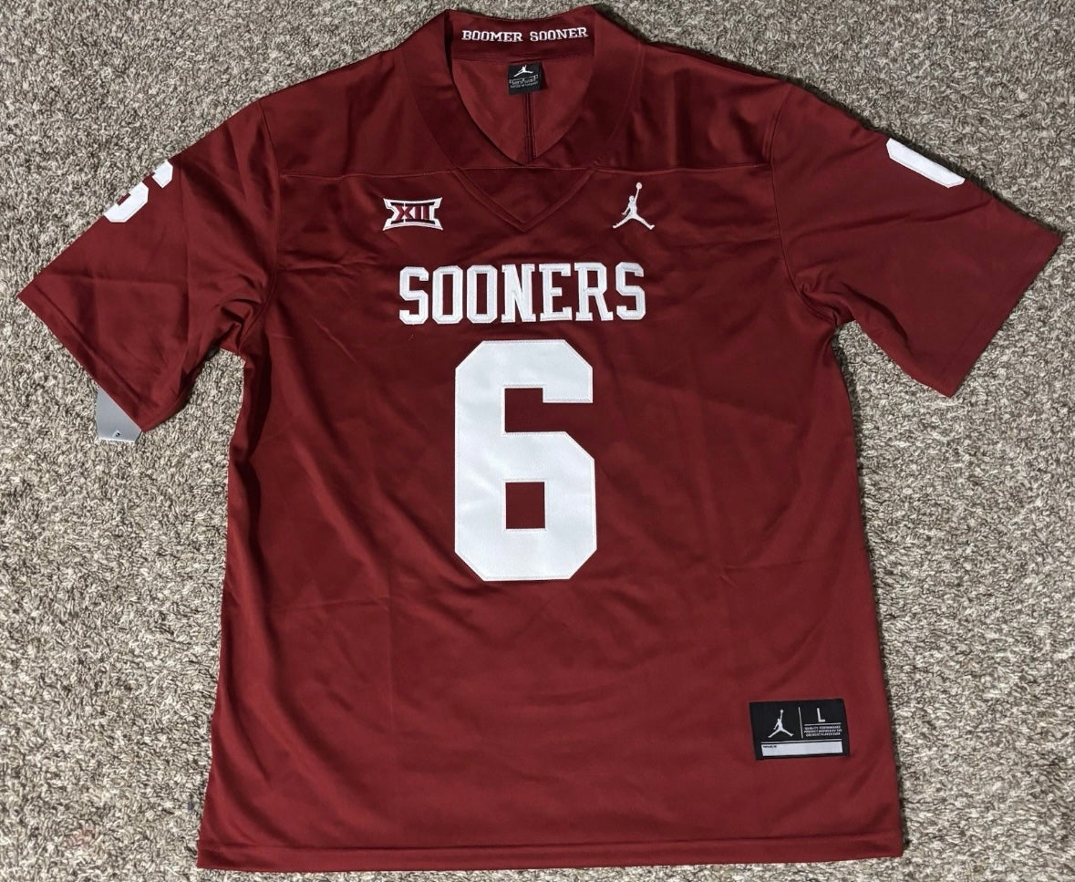 Oklahoma Sooners Baker Mayfield Jersey dark red - EB Sports Championship Rings