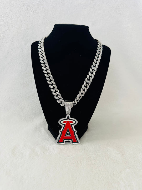 Anaheim Angels Silver Iced Cuban Chain 24”, US SHIP - EB Sports Championship Rings