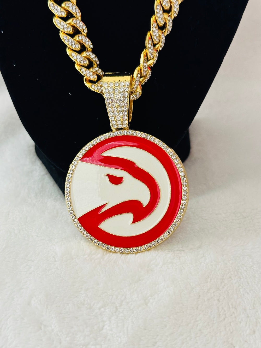 Atlanta Hawks Large Gold Iced Cuban Chain 20” - EB Sports Championship Rings