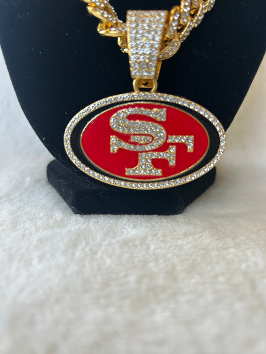 San Francisco 49ers Men’s Large Gold Iced Cuban Chain 24”, US SHIP - EB Sports Championship Rings