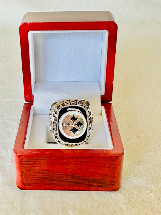 Pittsburgh Steelers Classic Balfour Silver Ring W Box, US SHIP - EBSports Championship Rings